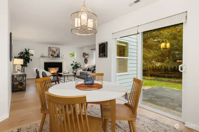 Informal dining room with slider to private back patio.