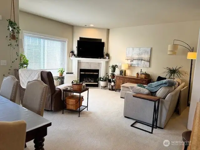 Good Size Living Room with Gas Fireplace.