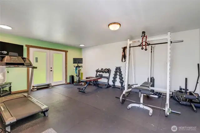 Interior photo of the at home gym.