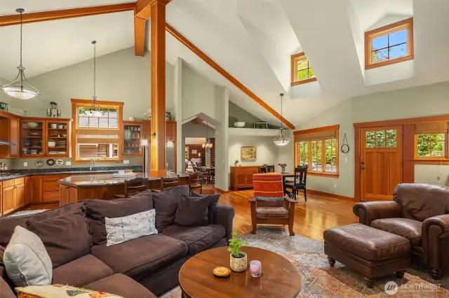 Vaulted ceilings enhancing the open flow of space.