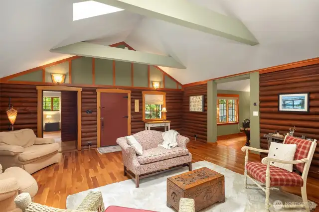 Living room with skylights providing natural light flowing throughout.
