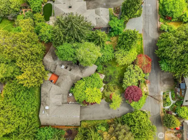 Aerial view of home.