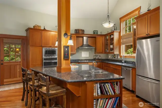 Generous kitchen with oversized island.