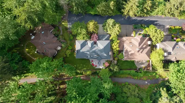 Aerial view of the home/lot.