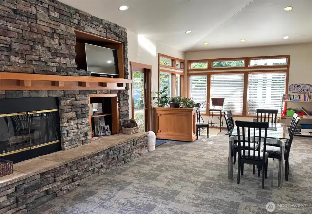 Neighboring clubhouse offers a gathering space with amenities