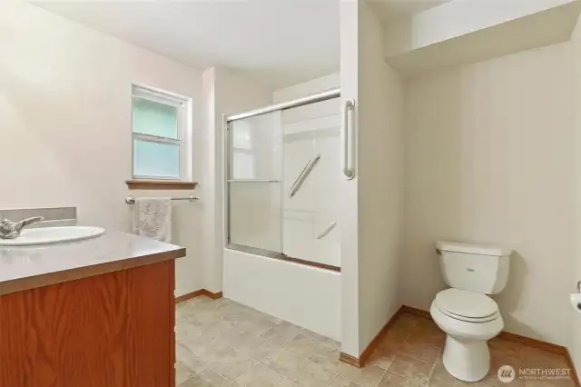 with a tub and shower