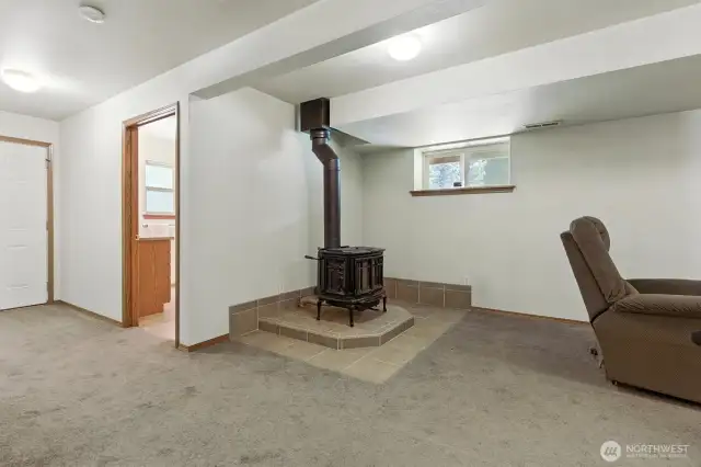with its own stand-alone fireplace
