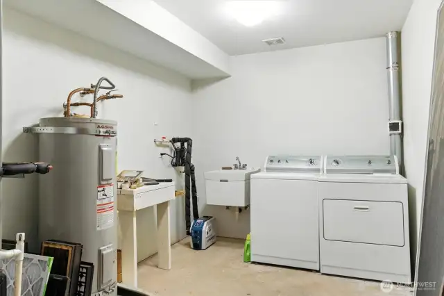 Utility/washer & drier/gas furnace with air conditioning