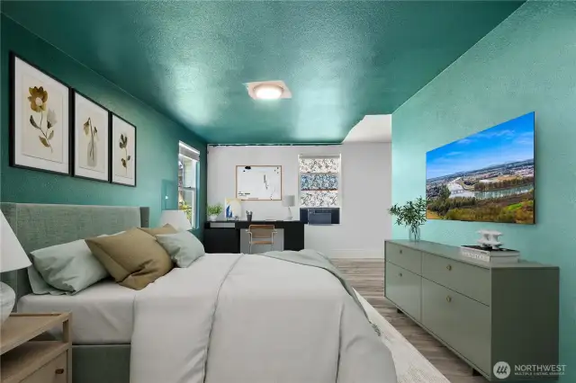 Large primary suite with room for storage too