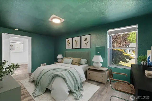 View from near closet across room to doorway