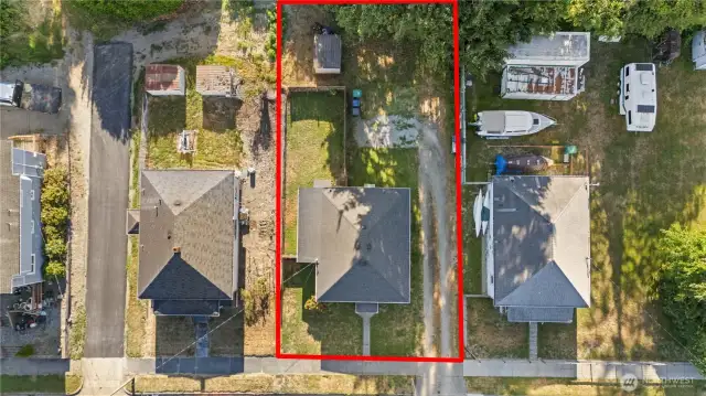 Aerial view of property layout