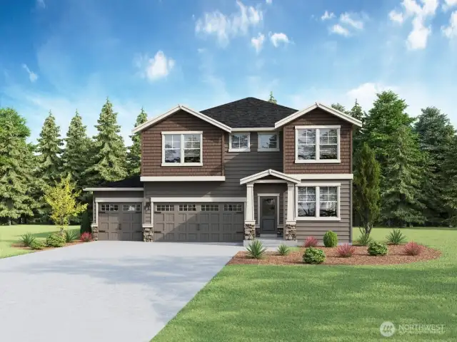 Wolf Point Ashland elevation A 3 car. Photo's are for representational purposes only. Colors and finishes may differ.