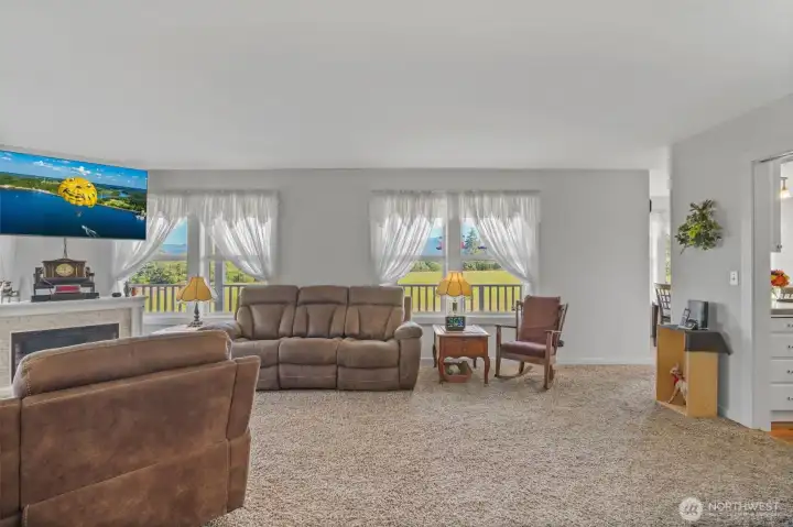 Living room with large windows for the views