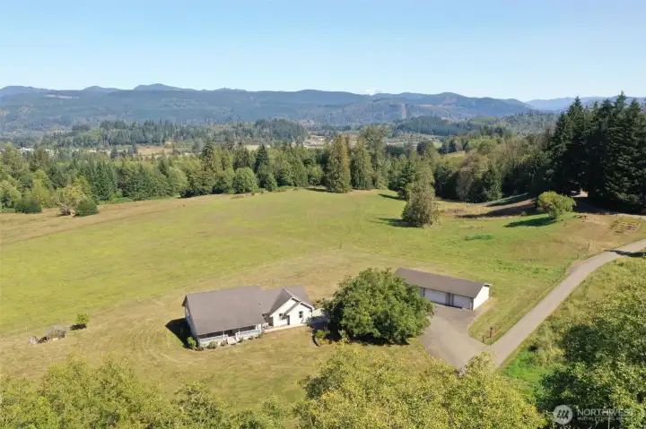 Aerial of property, wide open spaces with views!