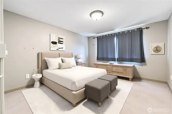 Virtually staged bedroom