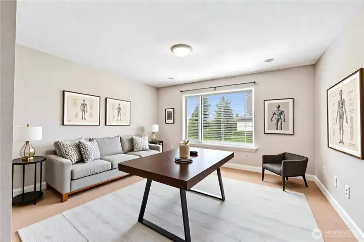 Virtually staged room