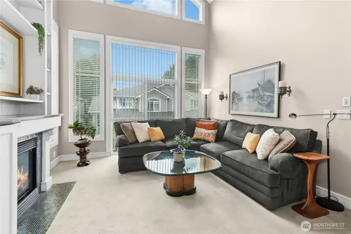 Oversized windows allowing in natural light