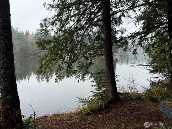 Follow the trail down the slope to your no-bank waterfront...