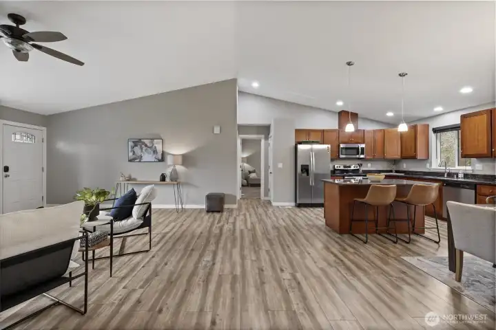 The soft, subtle colors keep the comfortable vibe alive