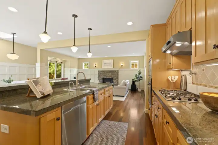 Another shot if this chef's kitchen with bar...the center of the home!