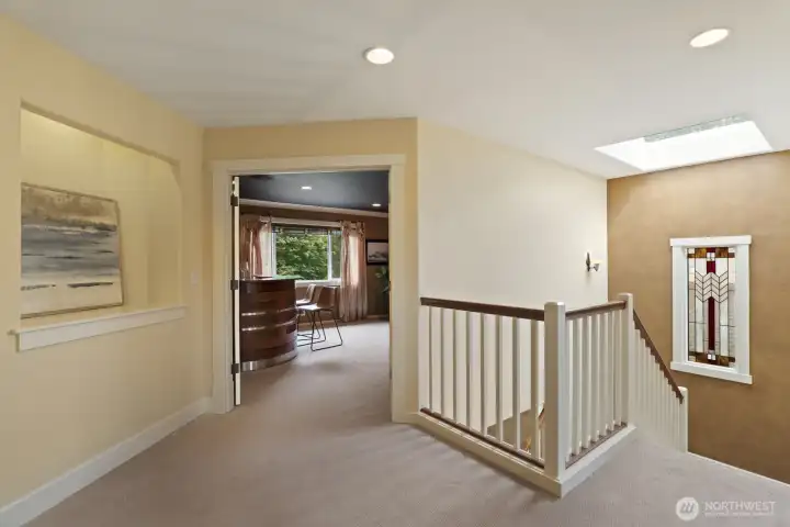 Great open space at the top of the stairs...and what's that...