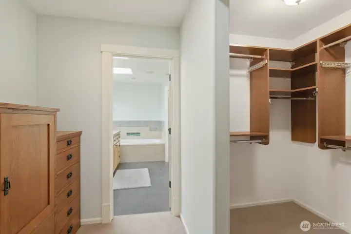 And it's own walk-in closet and bureau