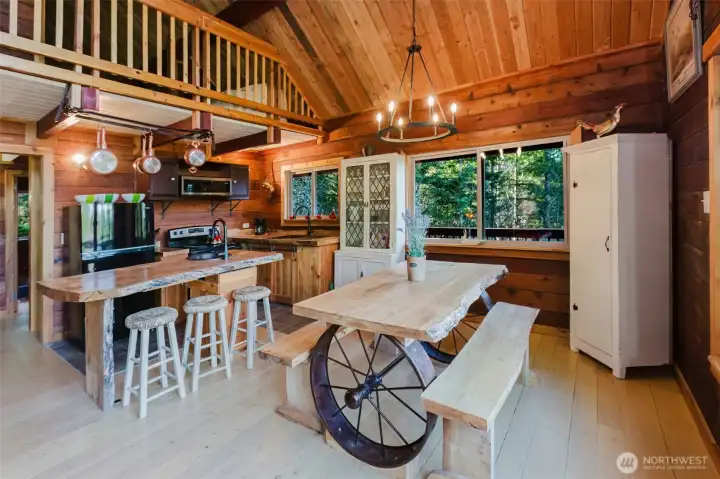 Dining and Kitchen space.
