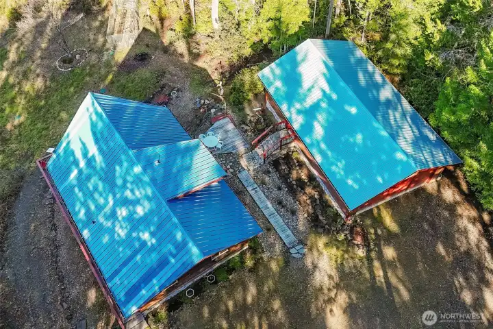 Overlooking the house and garage