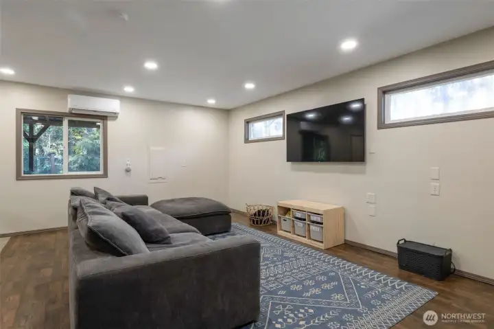 Family Room with additional room for a table and has office space as well