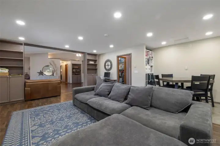 Family room open to entry and living room