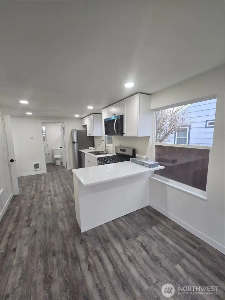 Living room with kitchen