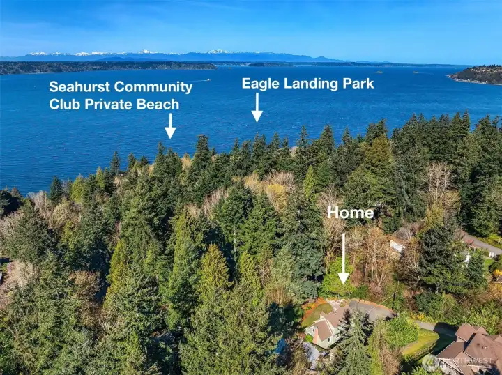 This lot is over one acre in size, but your property feels limitless; greenbelts border both N and S sides of home and both greenbelts have community trails to your Seahurst Community Club beach.