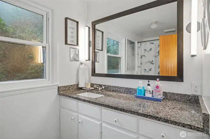 Full bath services the two bedrooms on the upper level nicely.