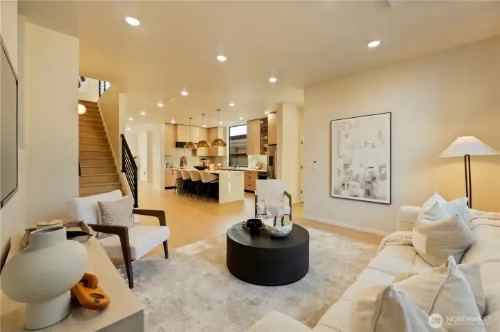 Living room off the kitchen