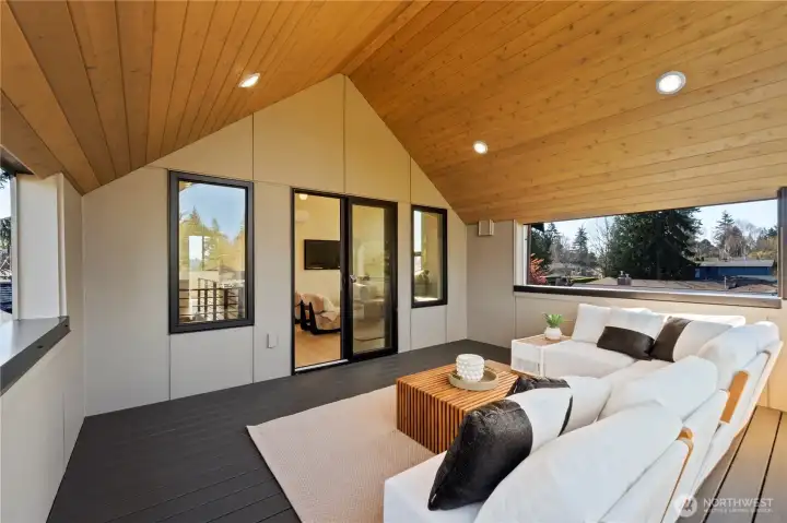 Covered deck off rec room on 3rd floor