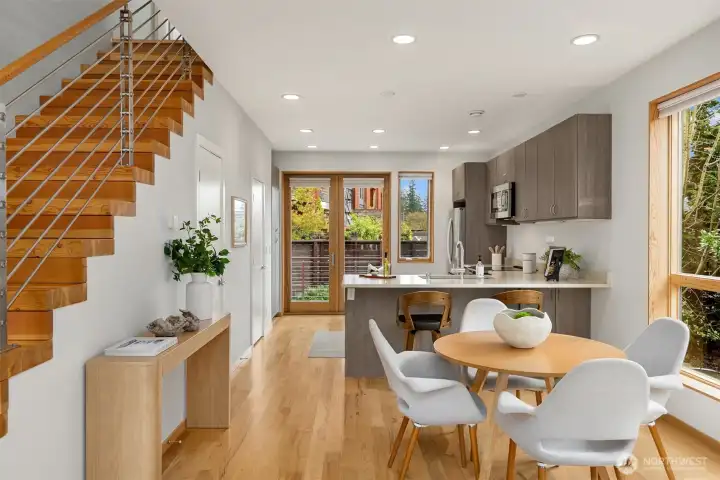 High ceilings compliment the open design, with windows on all sides for excellent natural light.