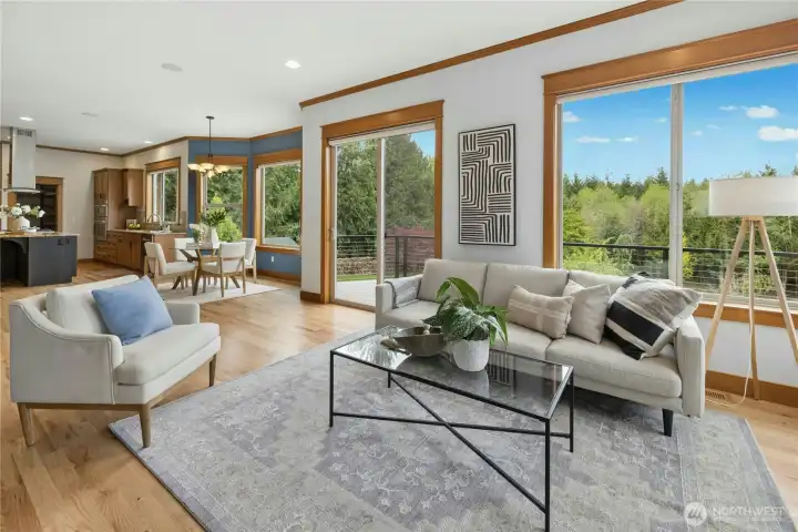 Another look at the living room back to the kitchen.