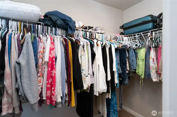 1 of 2 walk in closets in the primary bedroom