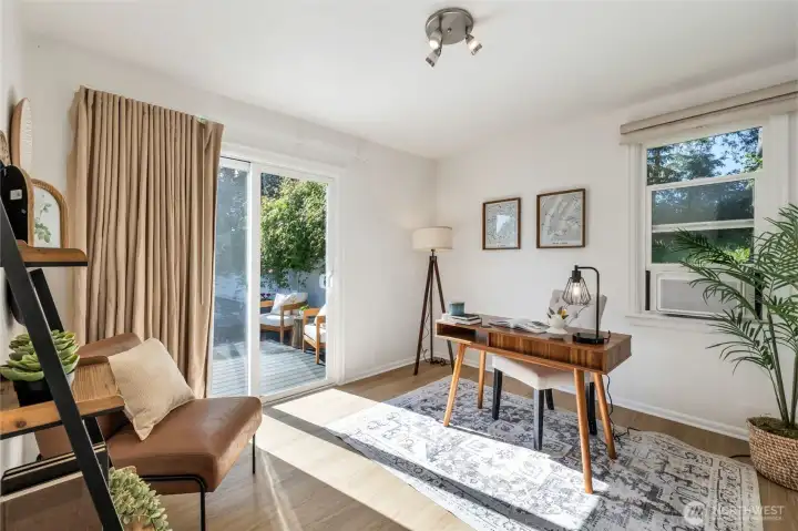 Nice deck access from the guest bedroom on the main level