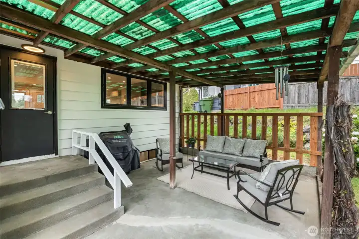 Back yard patio area.