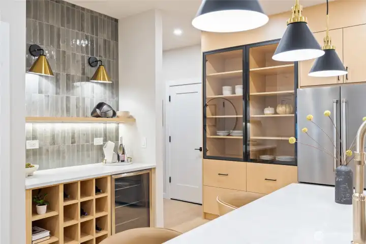 Beverage fridge & custom cabinets