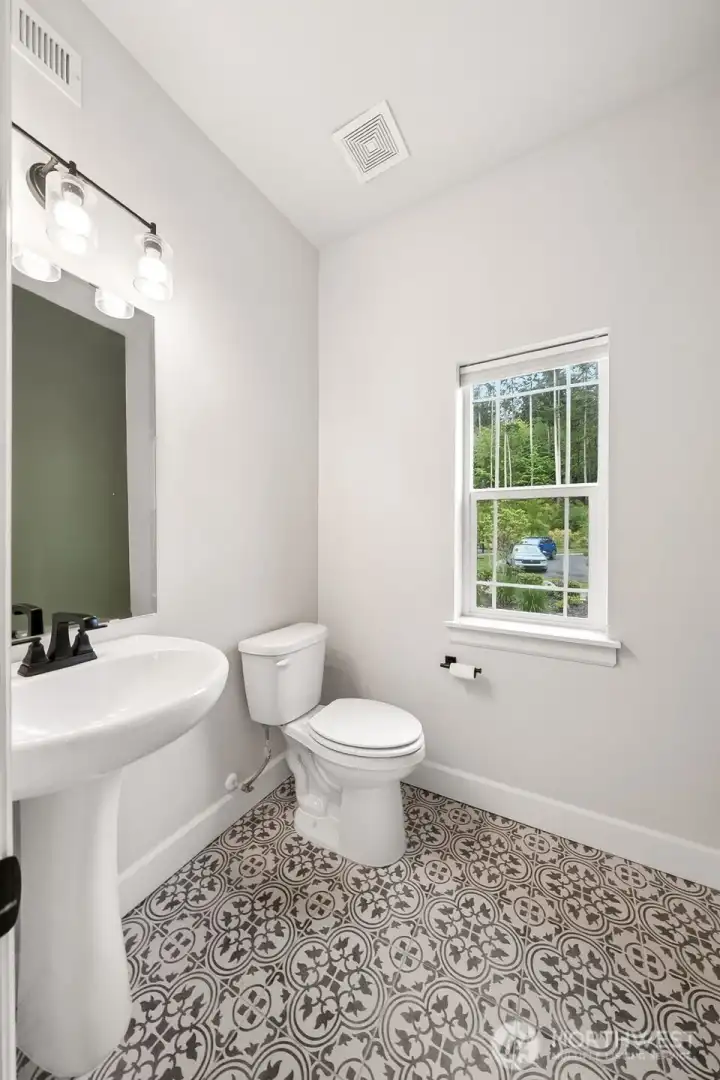 Powder room on main floor Powder room on main floor