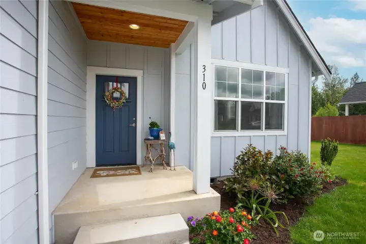 Covered front entry.