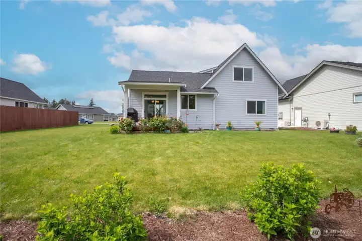 Flat and roomy lawn.