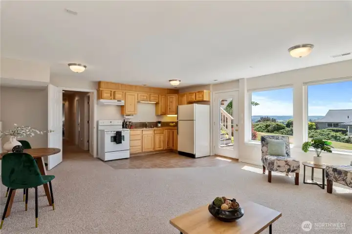 Rec room with separate entrance.