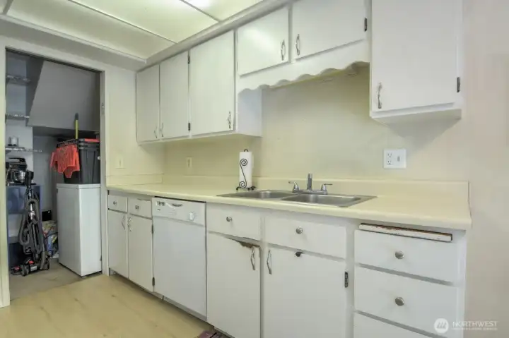 Plenty of cabinets and storage.