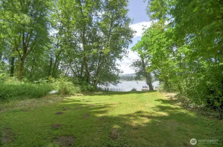 Grassy area near private dock