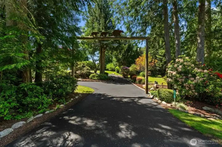 At the end of the long paved road you'll find a beautiful custom gate