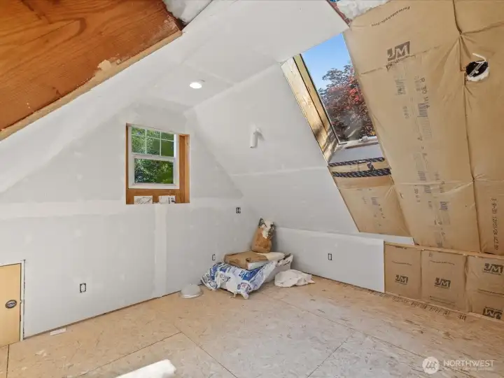 Unfinished heated bonus room above garage. Endless possibilities