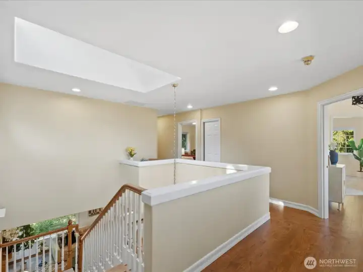 Skylights for lots of natural light. Built in desk with push light